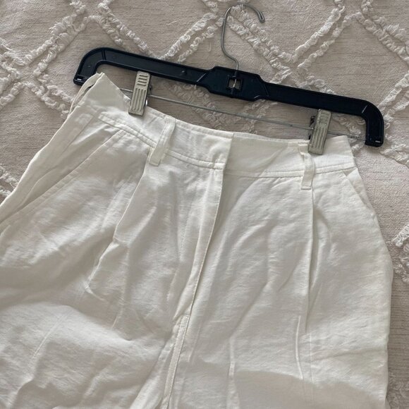 NWT French Connection Brekhna Drape Bermuda Shorts Summer Time White Size 0 - Picture 4 of 7